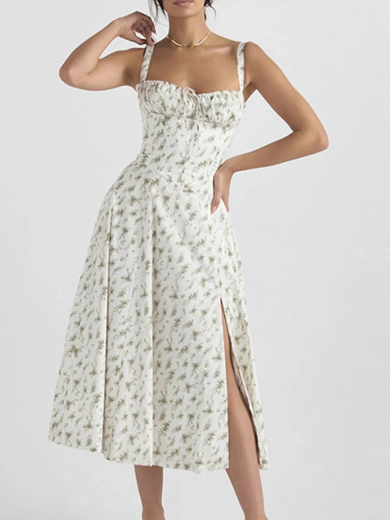 Full Size Plus Size Cami Dress with Slit and Sweetheart Neck - Redemption By Ashley North