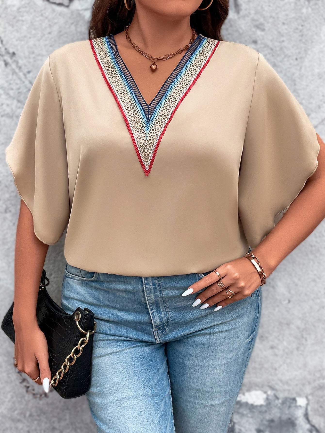 Honey Plus Size Flutter Sleeve Blouse - V-Neck Stylish Top - Redemption By Ashley North