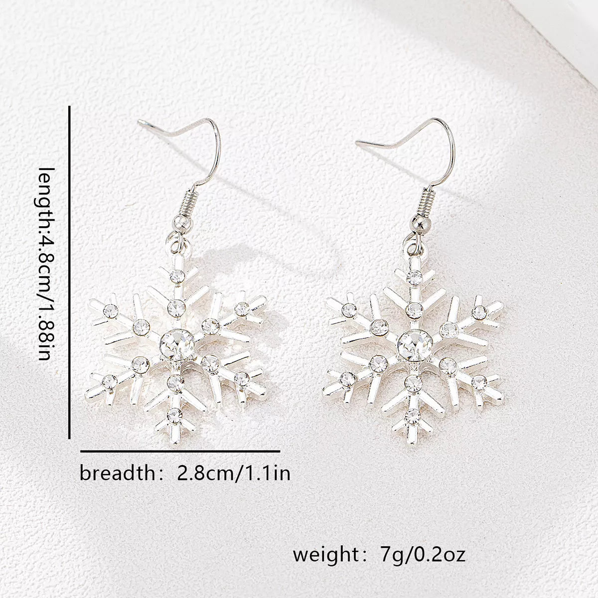 Christmas Snowflake Dangle Earrings.