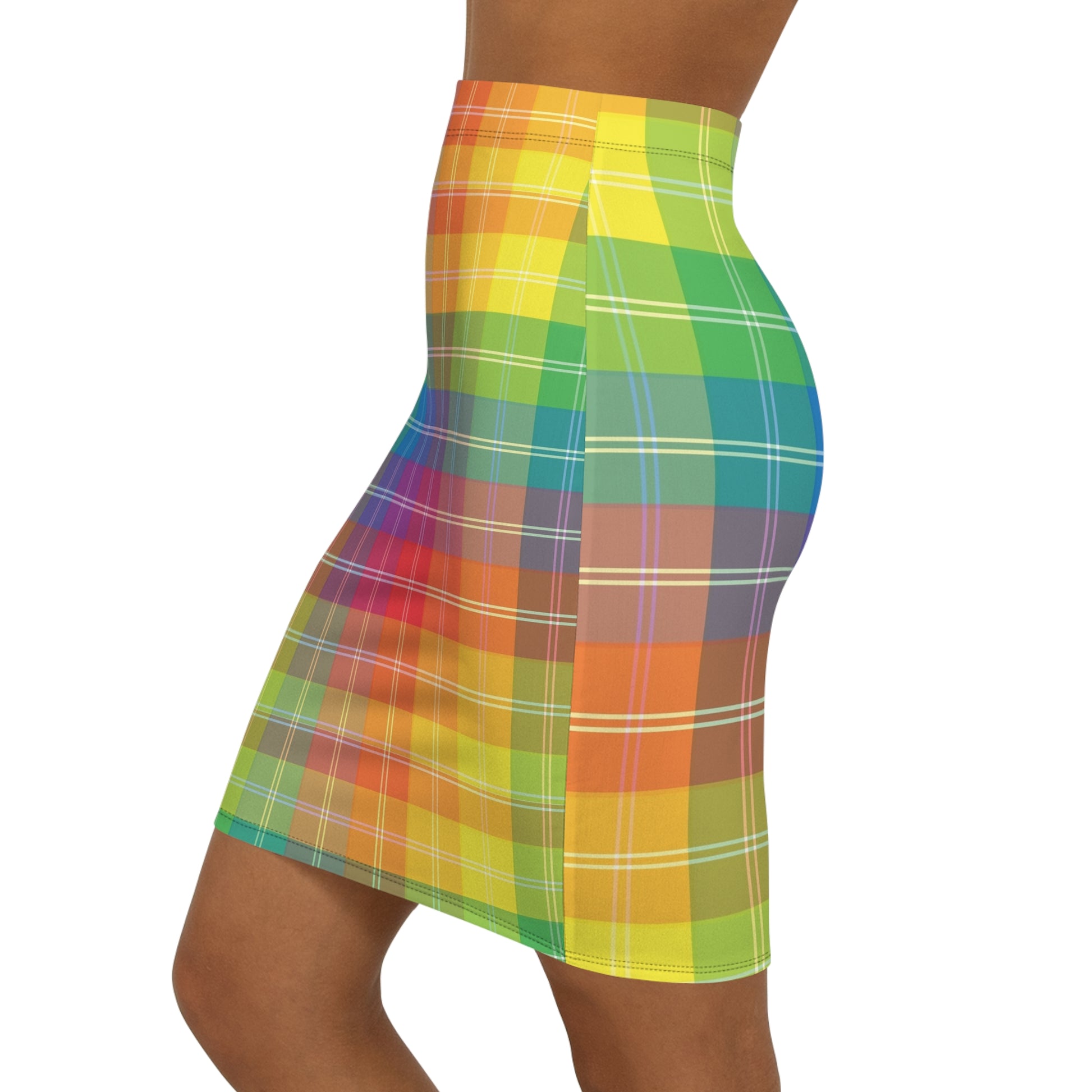 Women's Mid-Waist Pencil Skirt | Stylish Plaid Women's Mid-Waist Pencil Skirt for Versatile Looks - Redemption By Ashley North