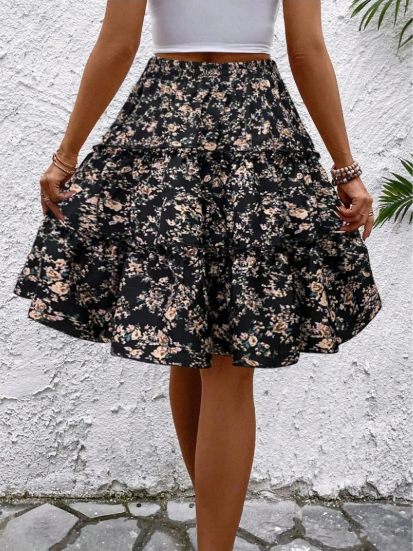 Floral Print Midi Skirt - Chic and Elegant Women's Fashion Statement - Redemption By Ashley North