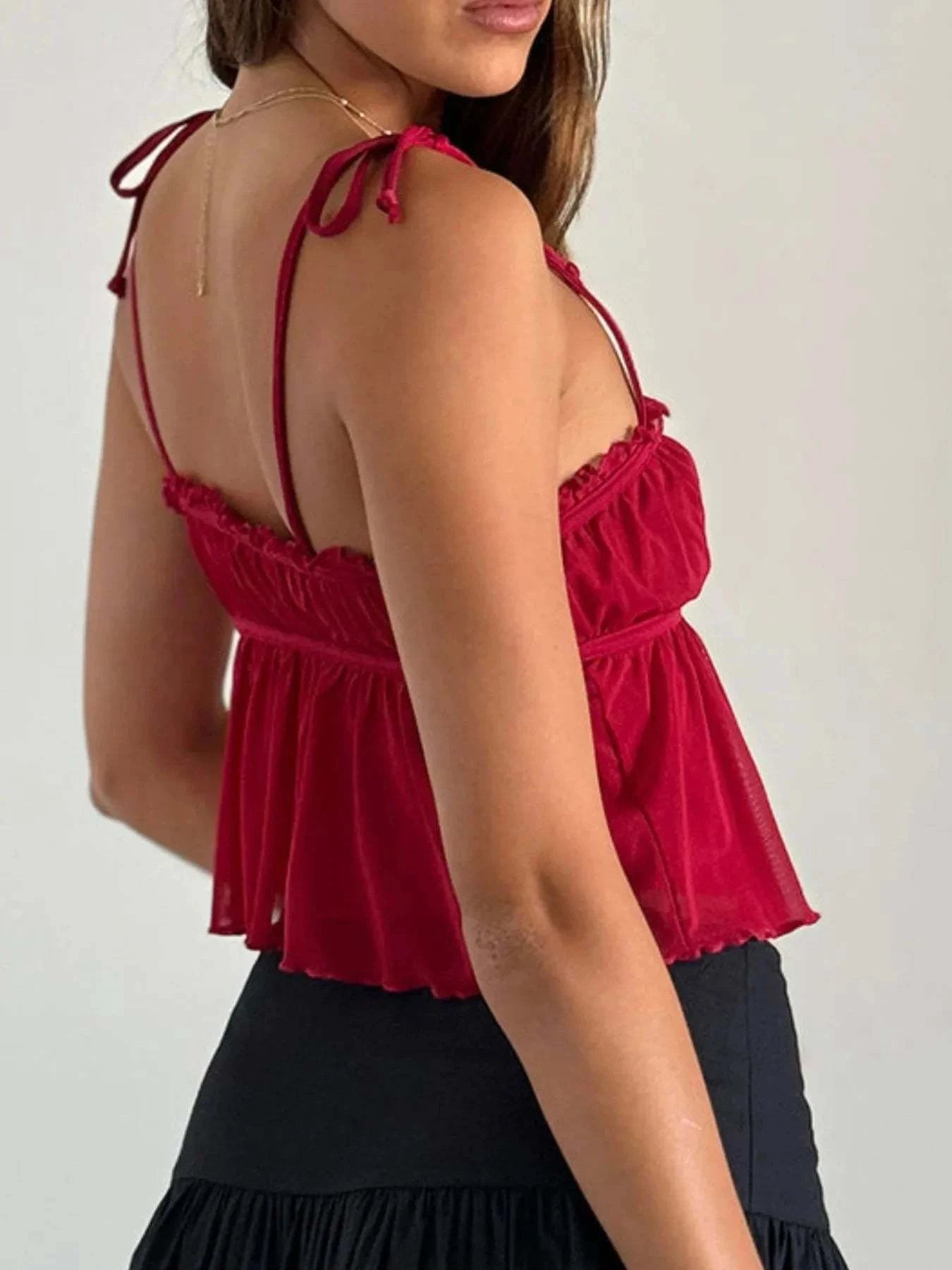 Contrast Trim Cami with Tie Straps - Redemption By Ashley North