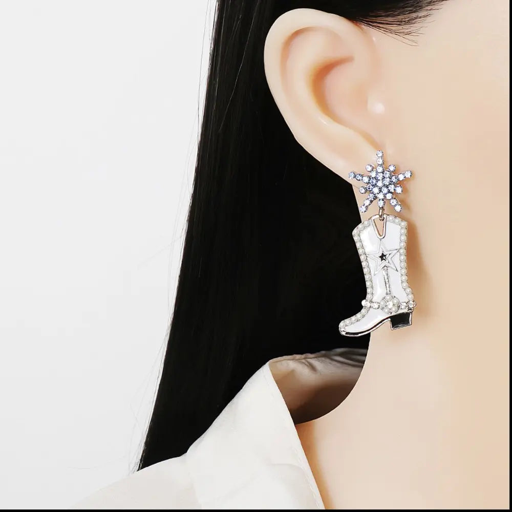 Boot Alloy Dangle Earrings.