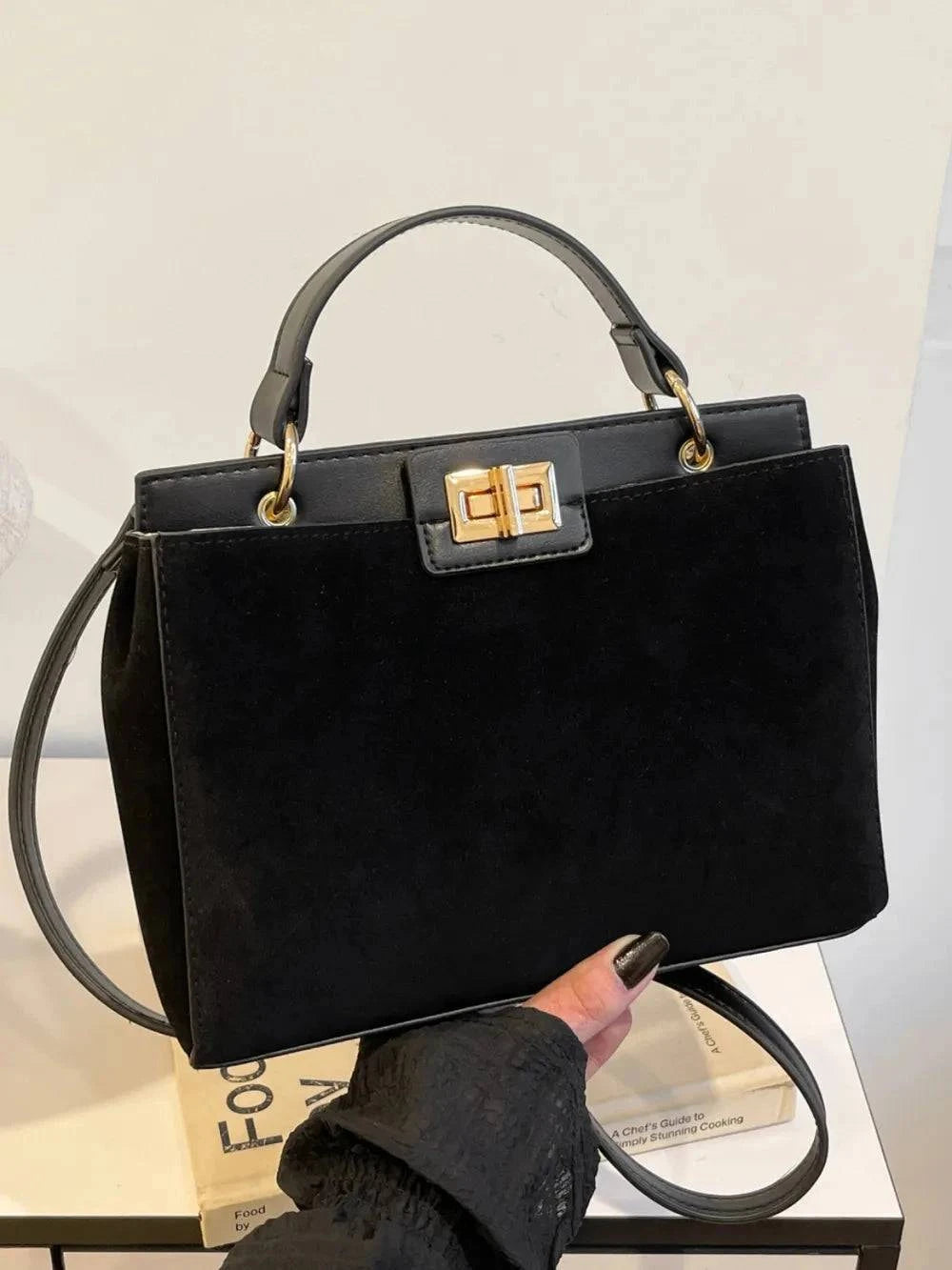 Solid Color Handbag with Removable Strap for Versatile Styling - Redemption By Ashley North