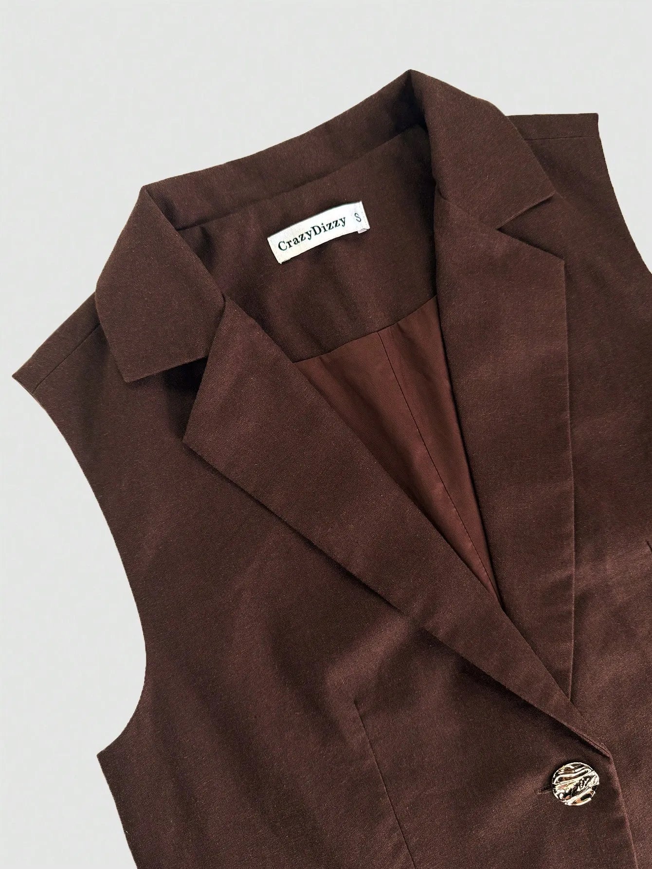 Sleeveless Blazer Pants Set with Wide Leg Trousers.