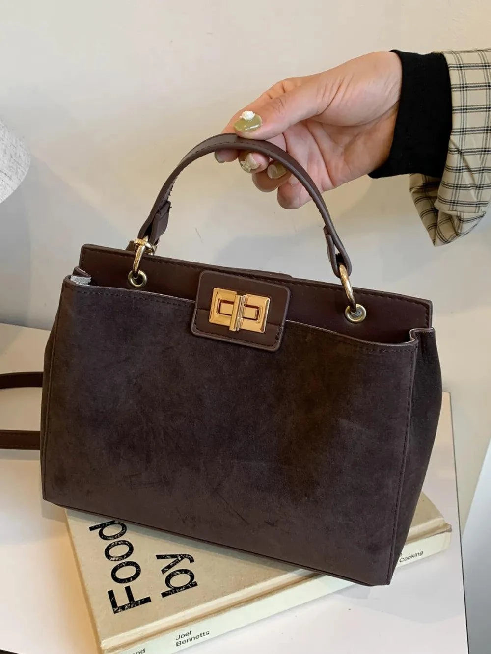 Solid Color Handbag with Removable Strap for Versatile Styling - Redemption By Ashley North