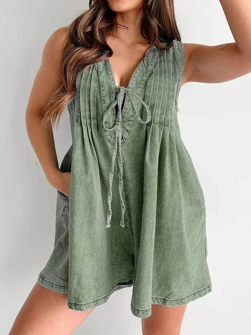 Tied Romper with Pockets - Stylish and Convenient Summer Wear - Redemption By Ashley North