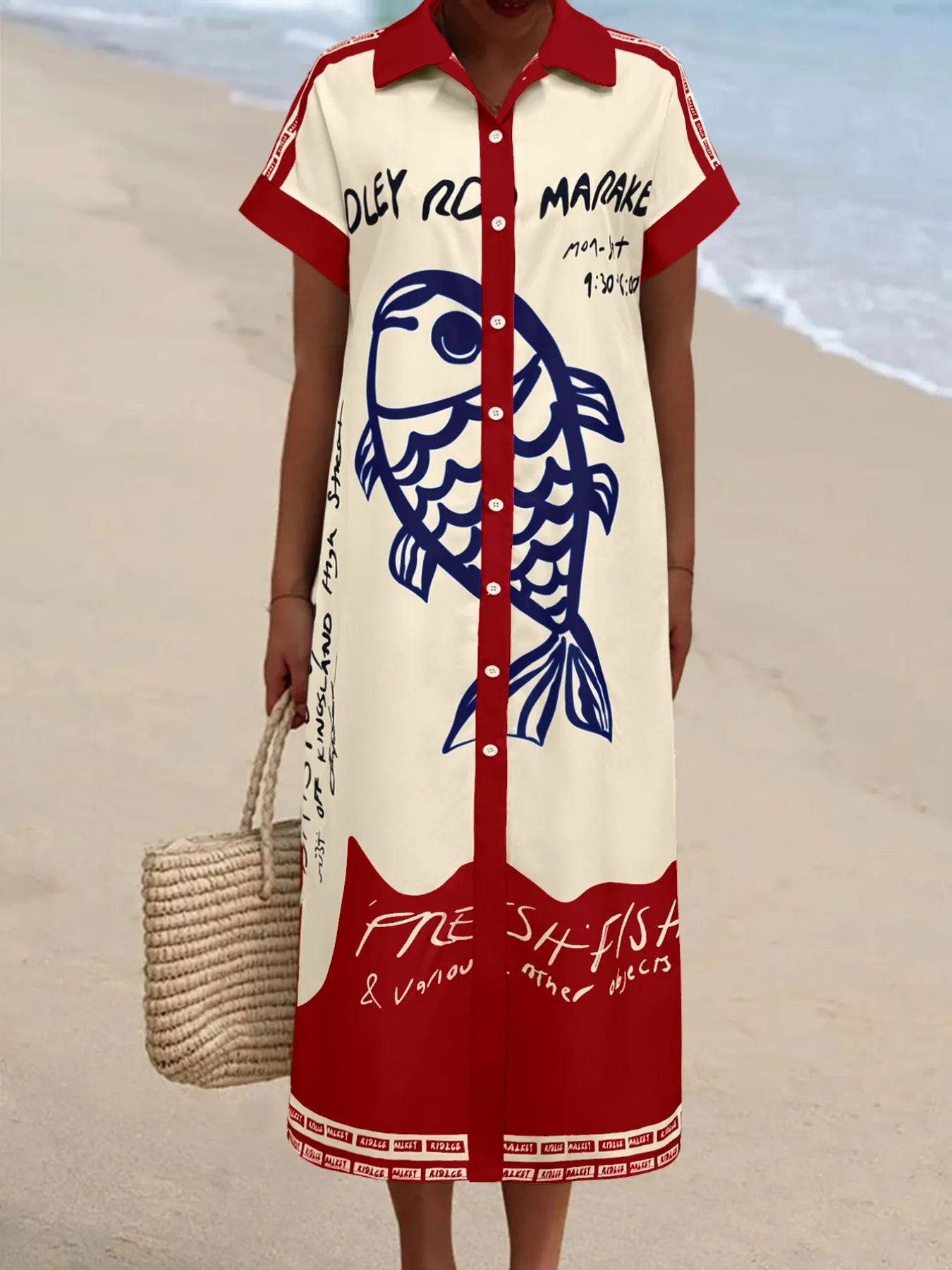 Printed Button Down Shirt Dress - Stylish and Versatile Fashion Essential.