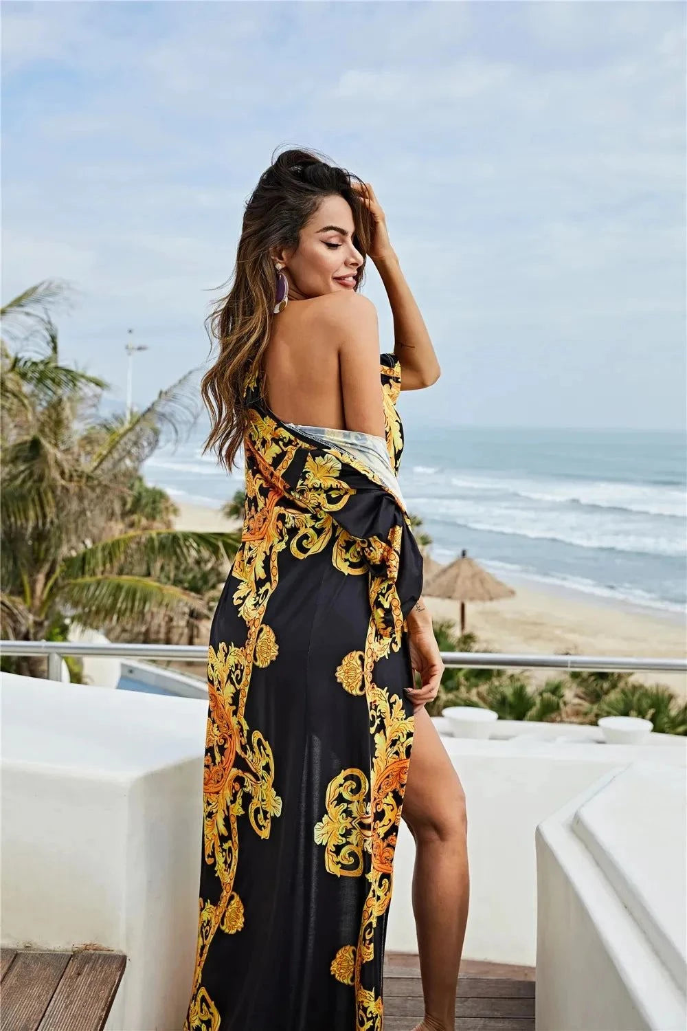 Printed Plunge One-Piece Swim Set with Cover Up - Redemption By Ashley North