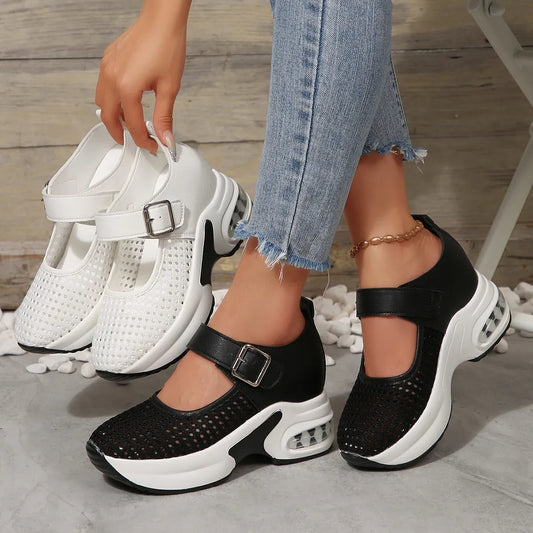 Breathable Mesh Platform Sneakers.