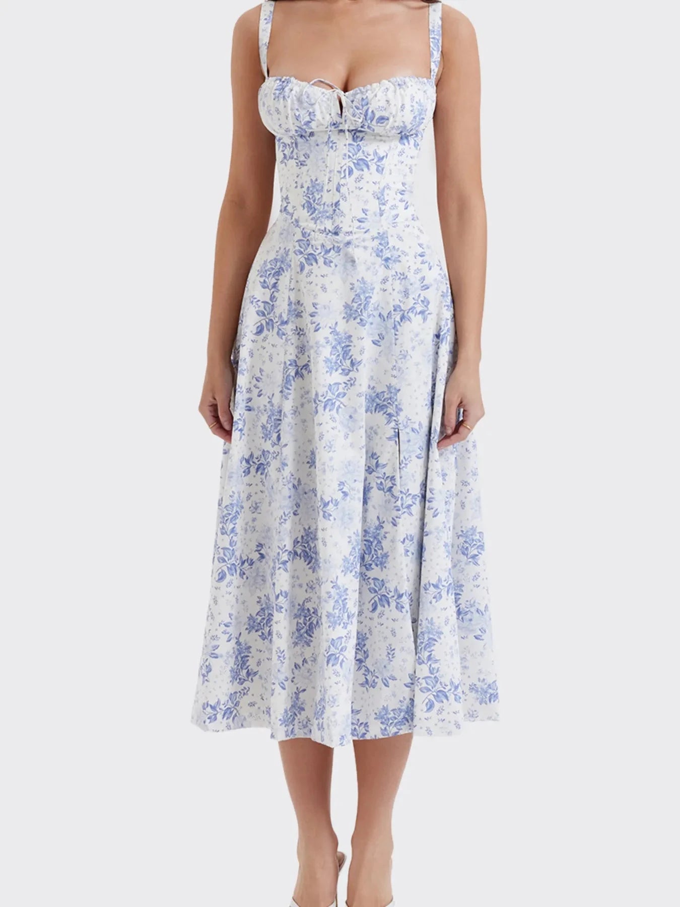 Full Size Plus Size Cami Dress with Slit and Sweetheart Neck - Redemption By Ashley North