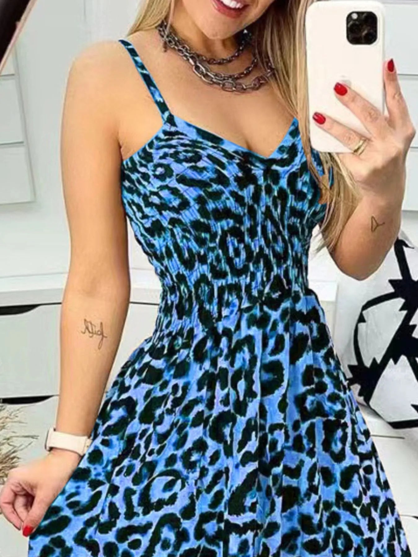 Full Size Leopard Print Dress - Spaghetti Strap Maxi Dress for Plus Size Fashion - Redemption By Ashley North