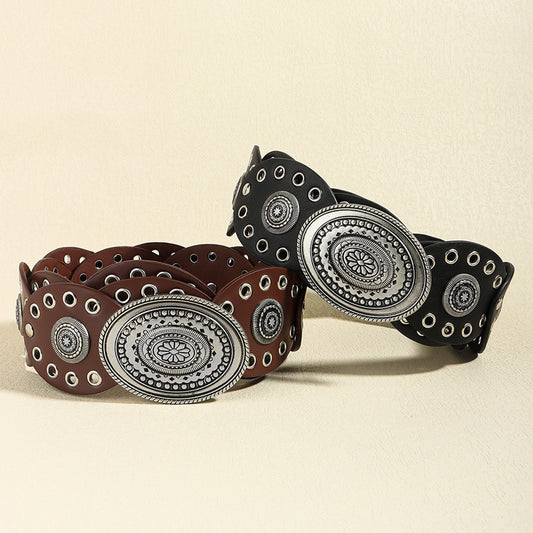 Oval PU Belt - Stylish and Versatile Accessory for Every Outfit.