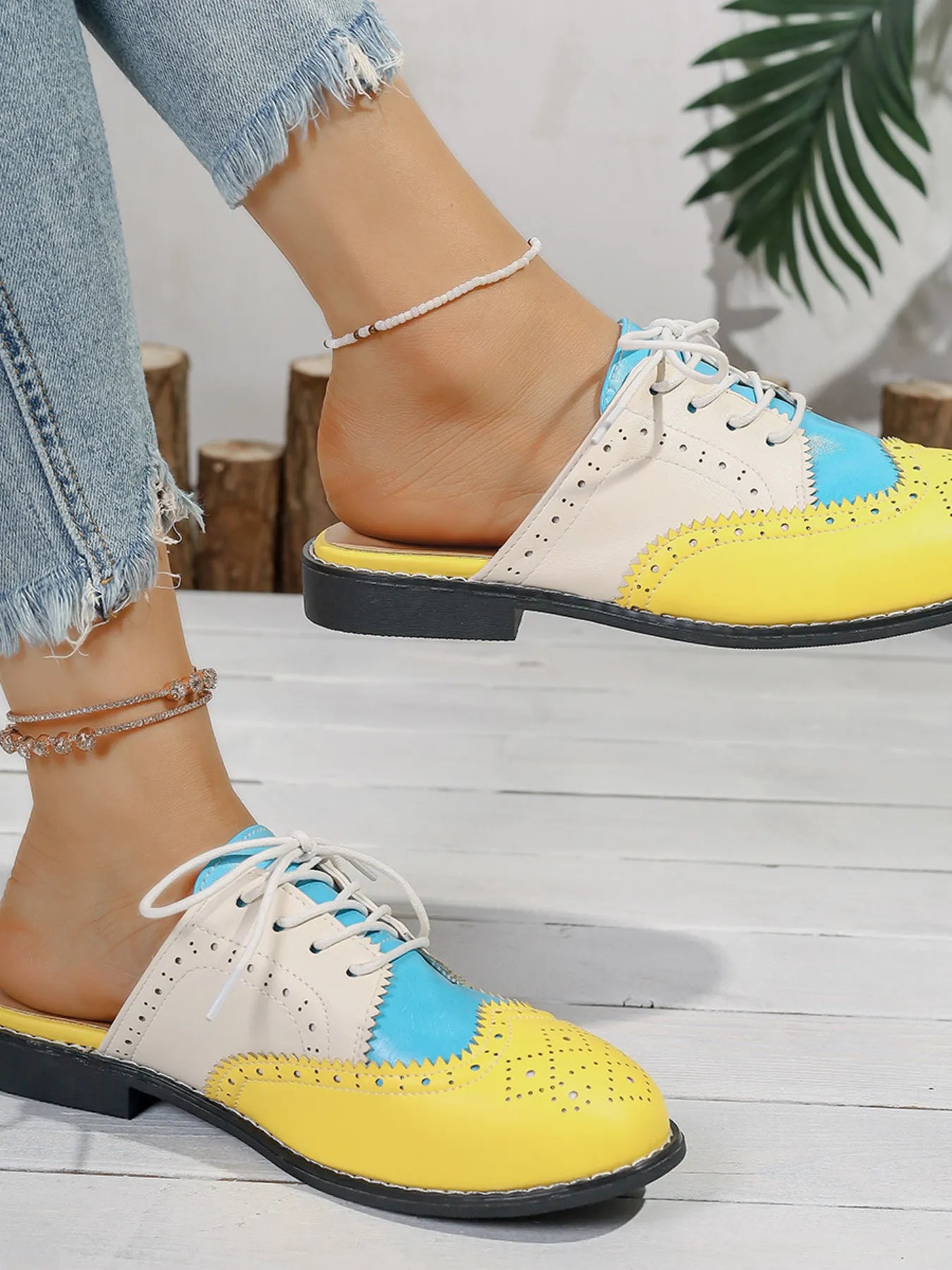 Eyelet Lace Up Slip Ons for Effortless Style and Comfort.