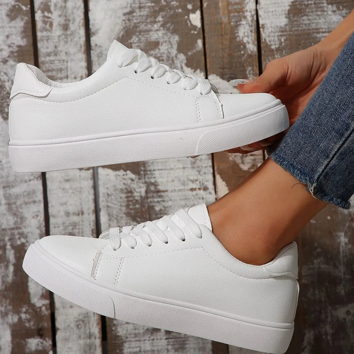 Round Toe Platform Sneakers.