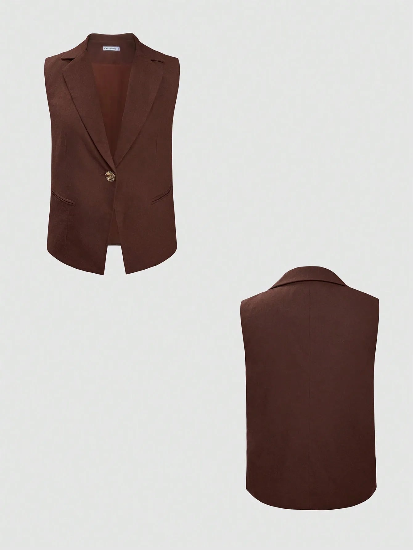 Sleeveless Blazer Pants Set with Wide Leg Trousers.