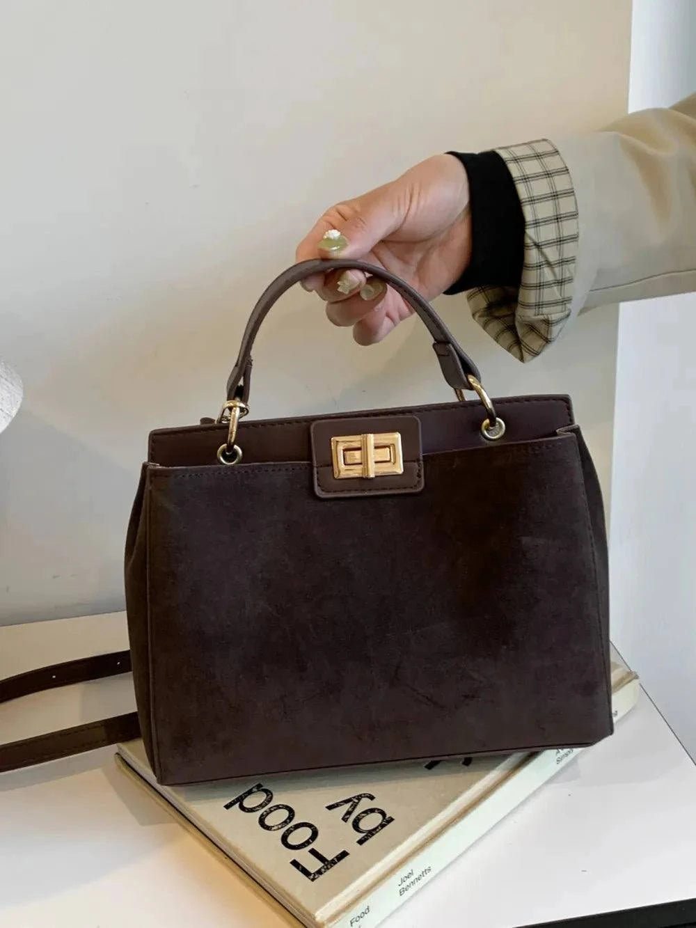 Solid Color Handbag with Removable Strap for Versatile Styling - Redemption By Ashley North