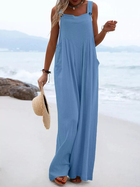 Full Size Casual Loose Wide Leg Overalls Plus Size.