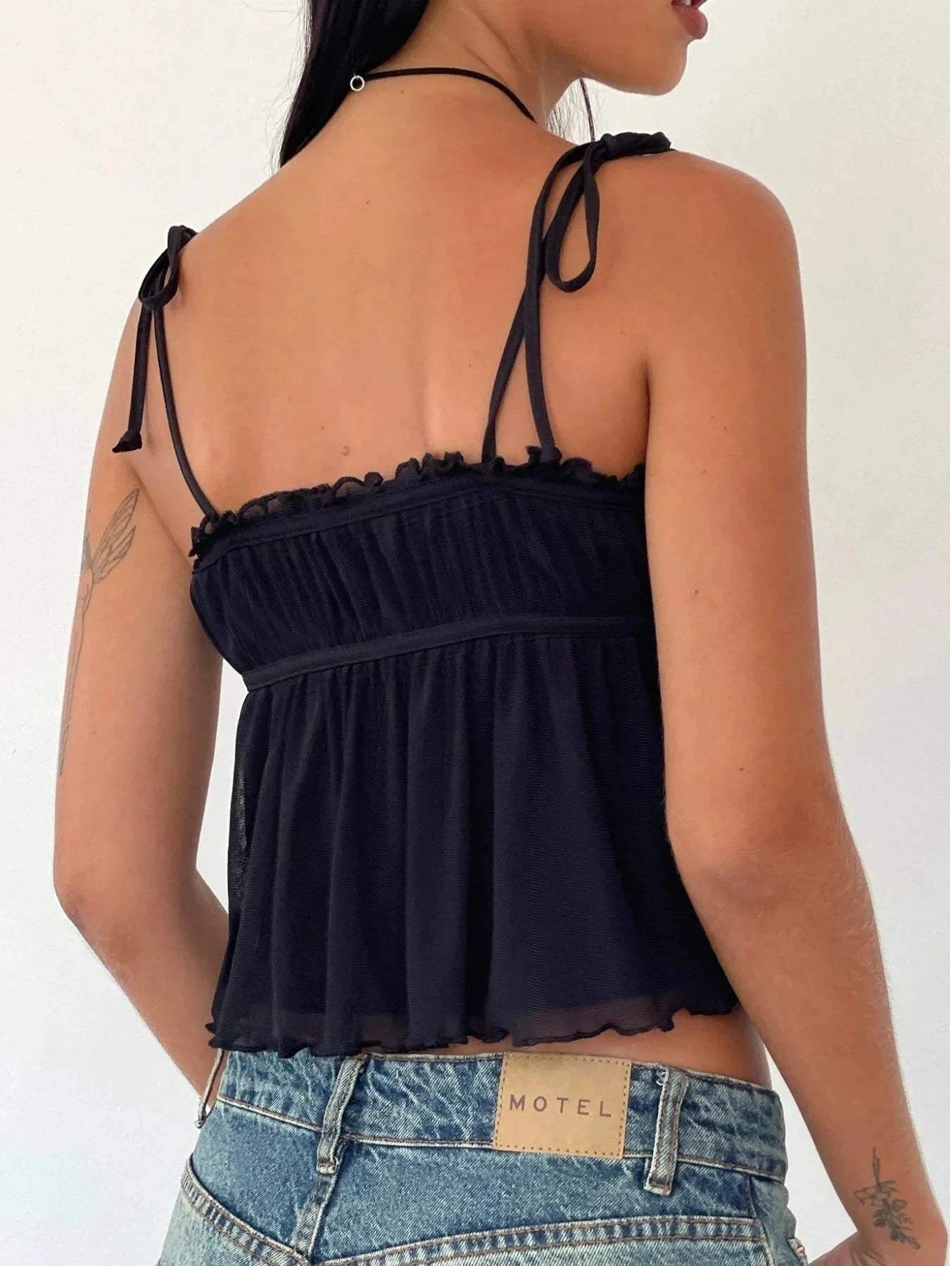 Contrast Trim Cami with Tie Straps - Redemption By Ashley North