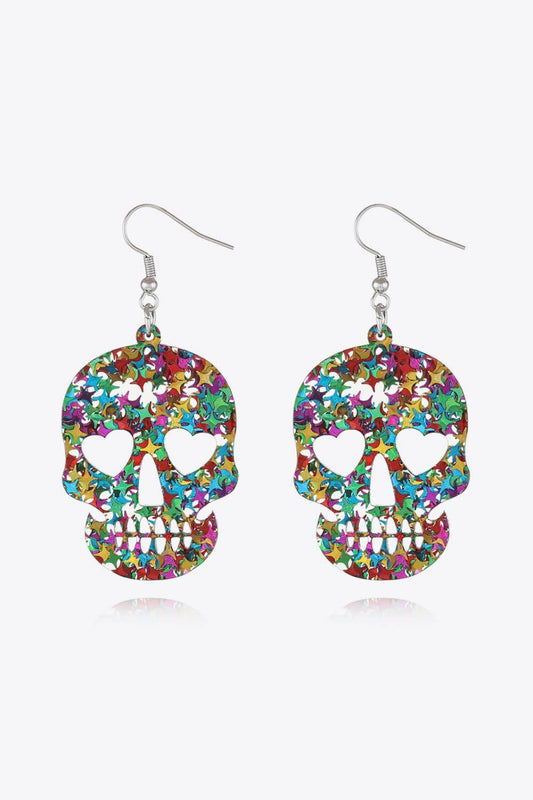 Acrylic Skull Drop Earrings - Stylish Statement Acrylic Skull Earrings for Unique Looks.