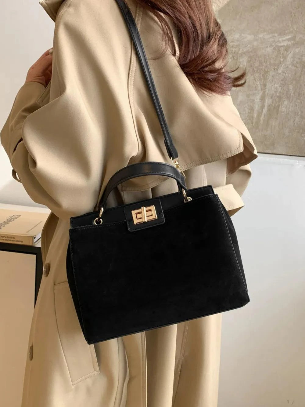 Solid Color Handbag with Removable Strap for Versatile Styling - Redemption By Ashley North
