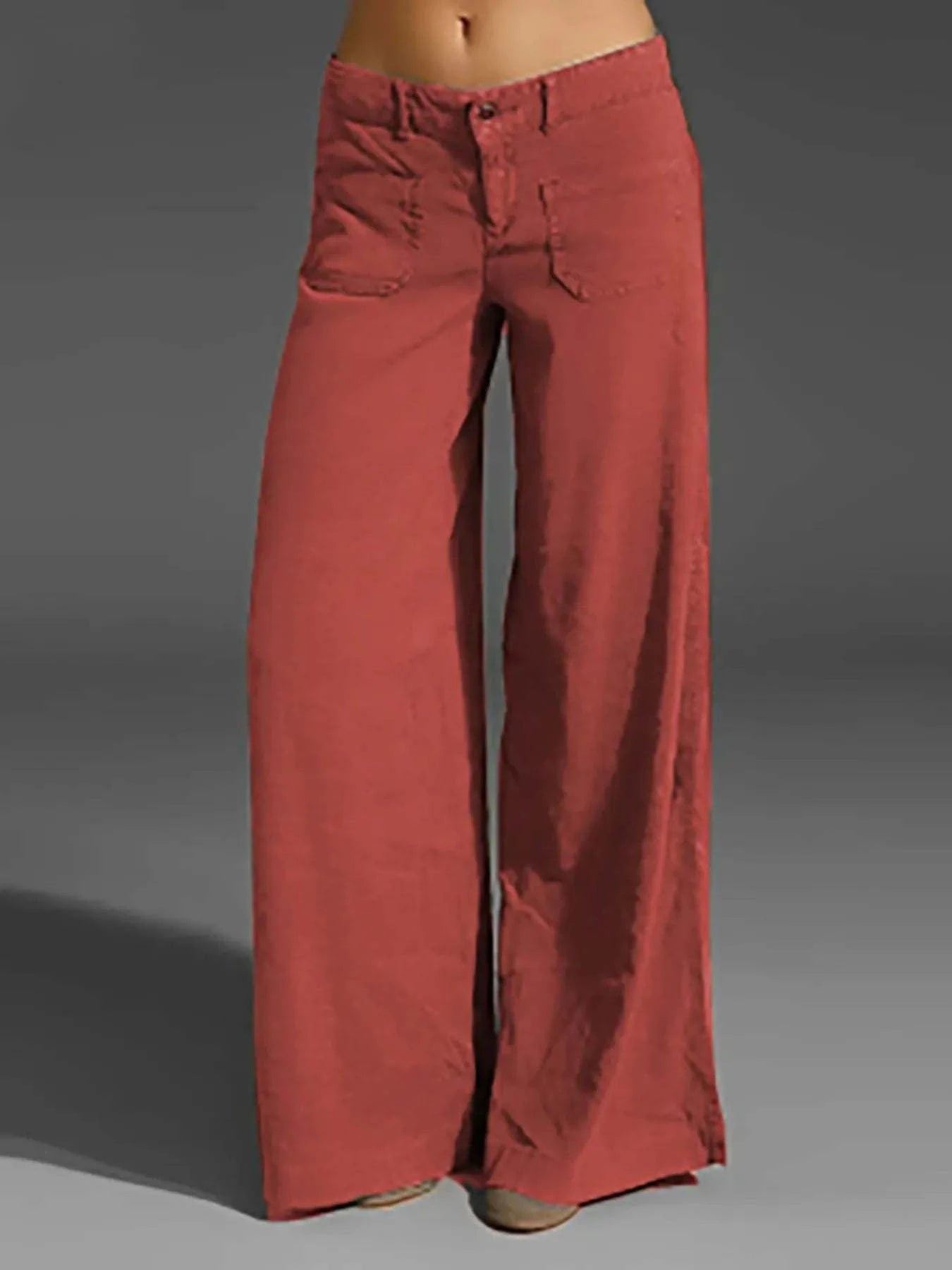 Full Size Plus Size Wide Leg Pants with Pockets.