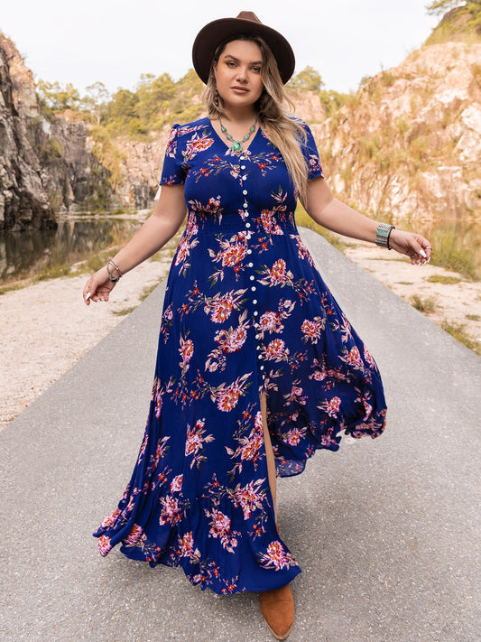 Plus Size Maxi Dress - Flattering V-Neck Long Dress for All Occasions - Redemption By Ashley North