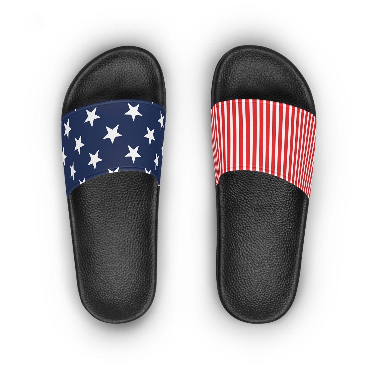Patriotic Women's Slide Sandals with Star and Stripe Design for Summer Fun at Beach, Pool, BBQ, and Independence Day - Redemption By Ashley North