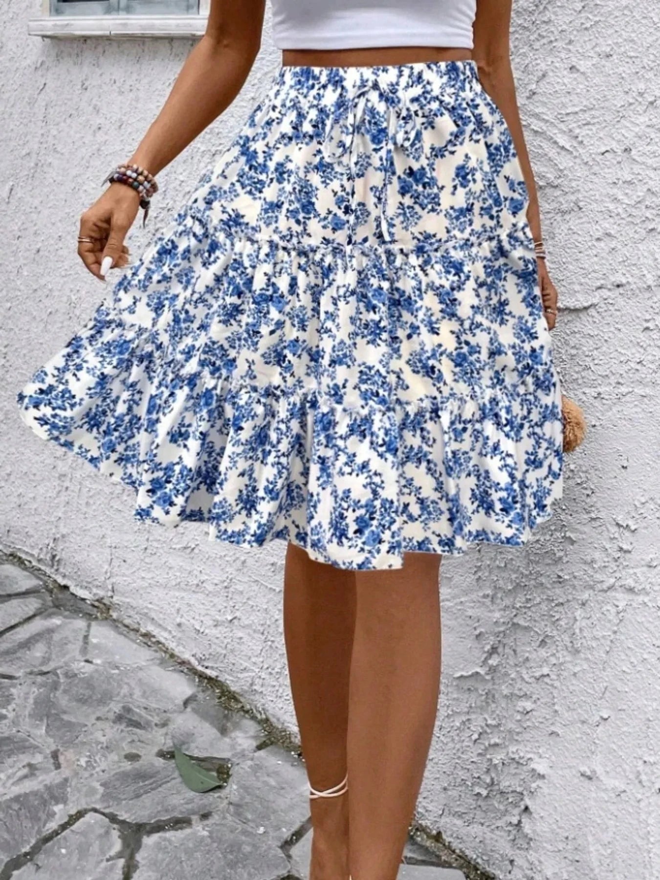Floral Print Midi Skirt - Chic and Elegant Women's Fashion Statement - Redemption By Ashley North