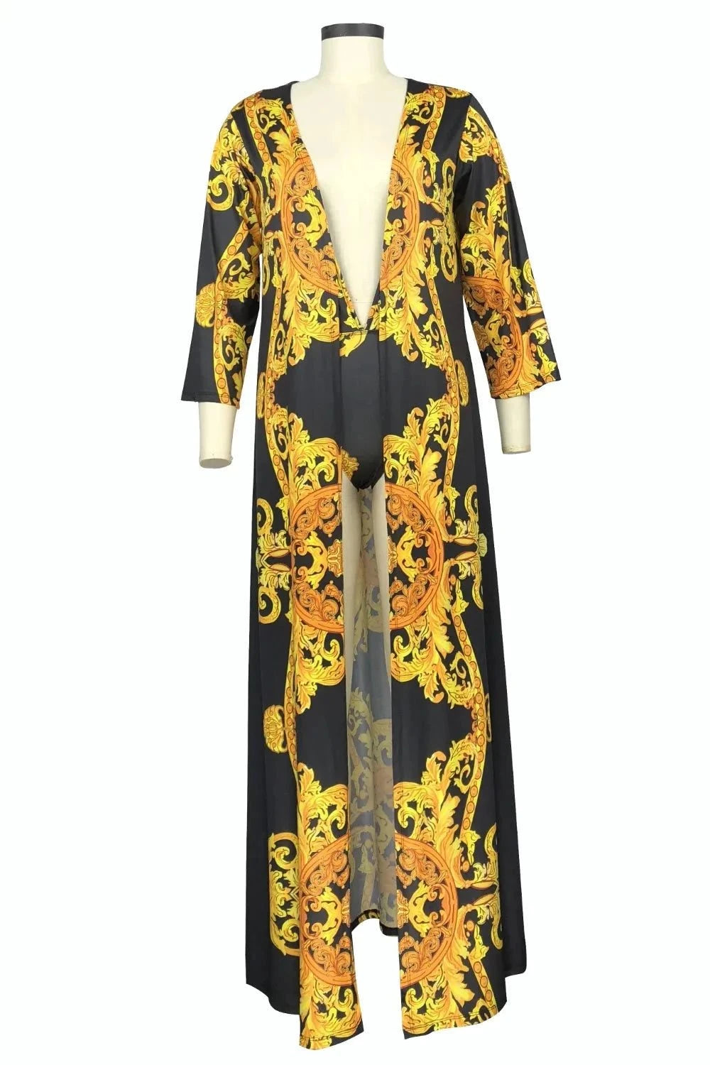 Printed Plunge One-Piece Swim Set with Cover Up - Redemption By Ashley North