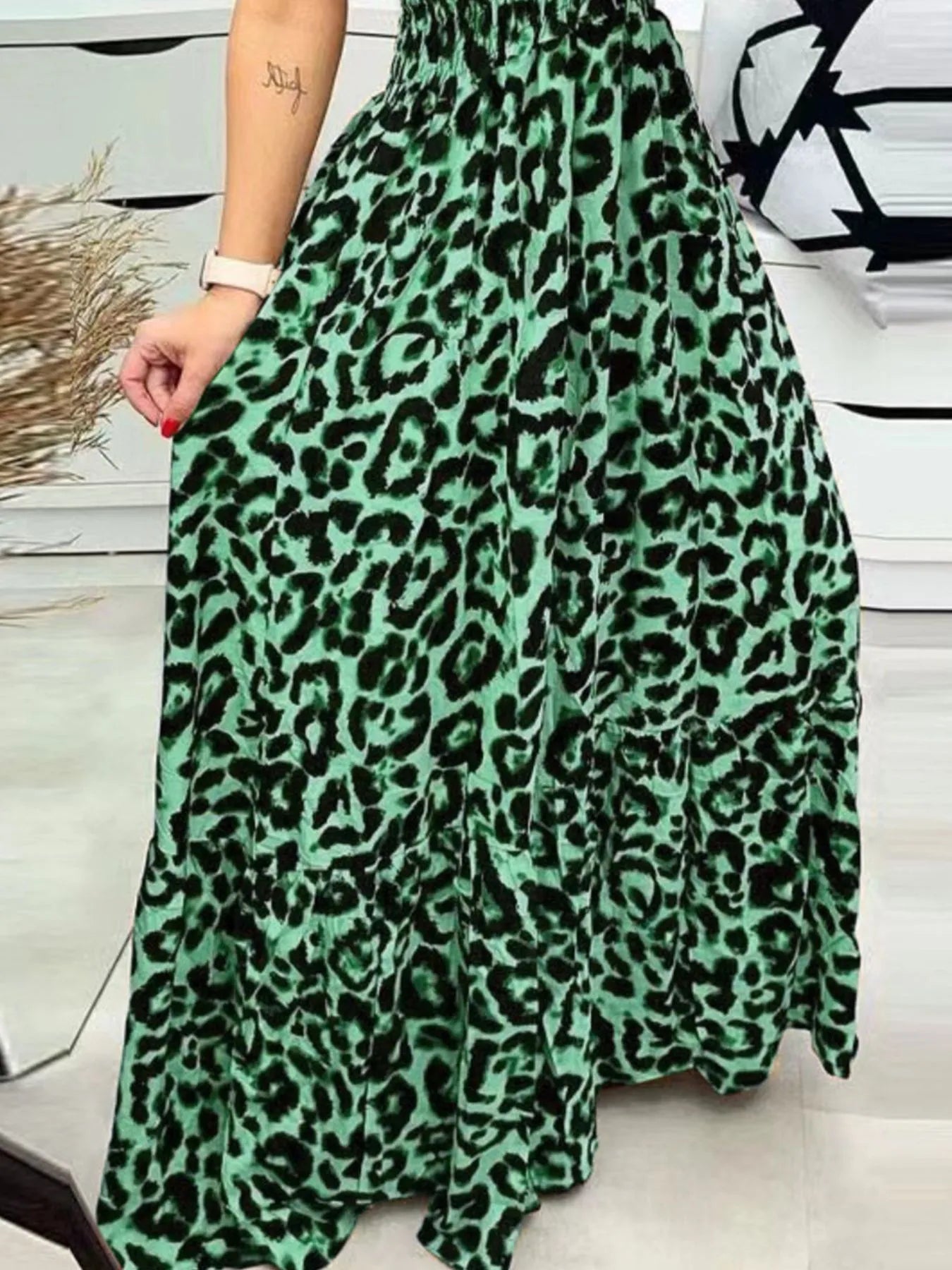 Full Size Leopard Print Dress - Spaghetti Strap Maxi Dress for Plus Size Fashion - Redemption By Ashley North