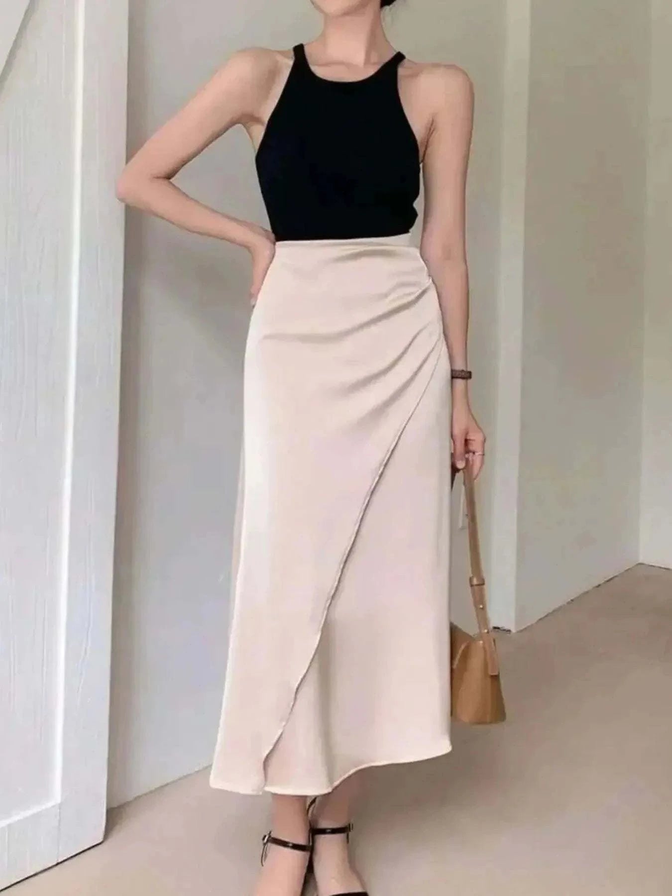 Asymmetric Midi Skirt with Fluted Hem - Redemption By Ashley North