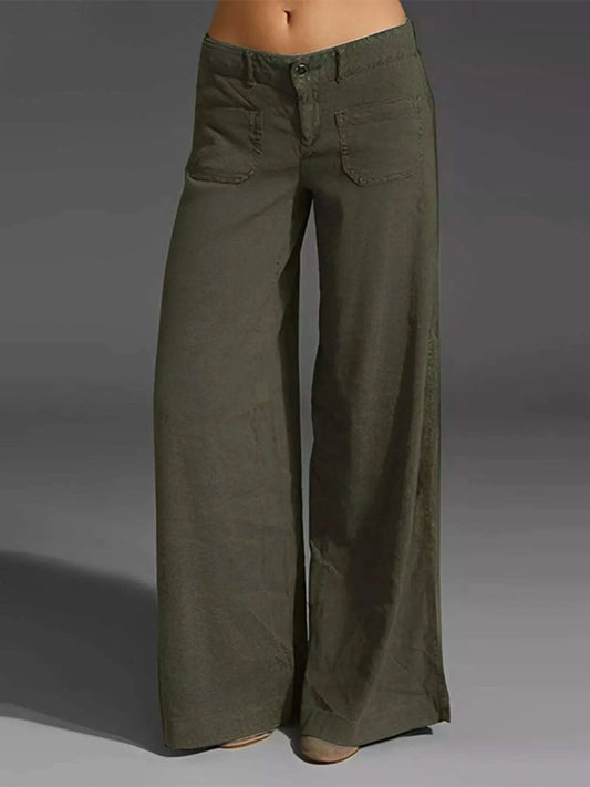 Full Size Plus Size Wide Leg Pants with Pockets.