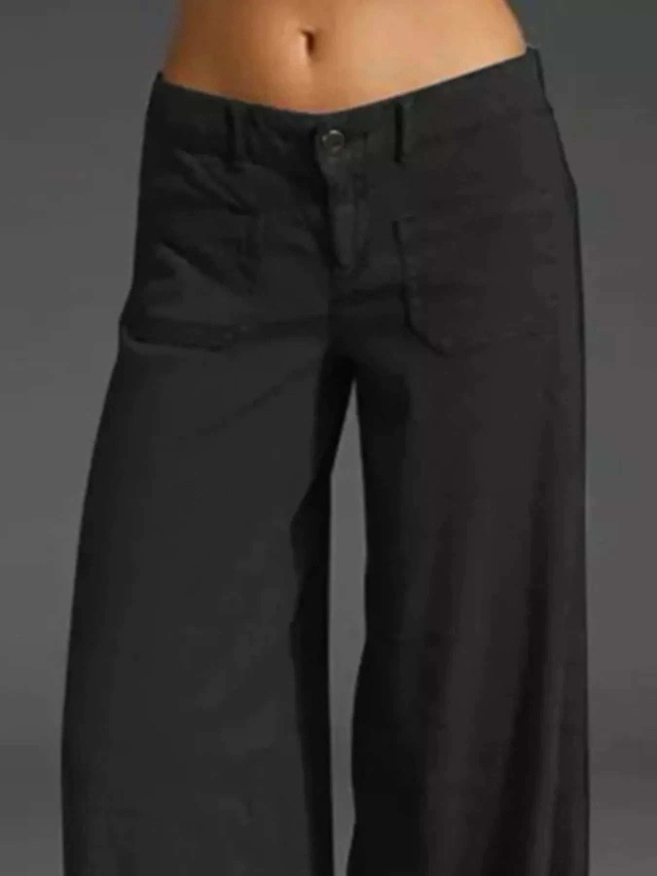 Full Size Plus Size Wide Leg Pants with Pockets.