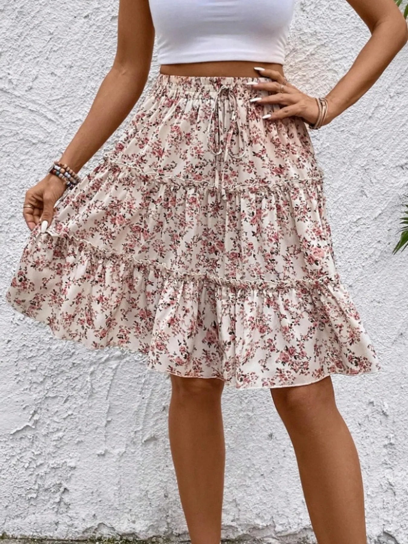 Floral Print Midi Skirt - Chic and Elegant Women's Fashion Statement - Redemption By Ashley North