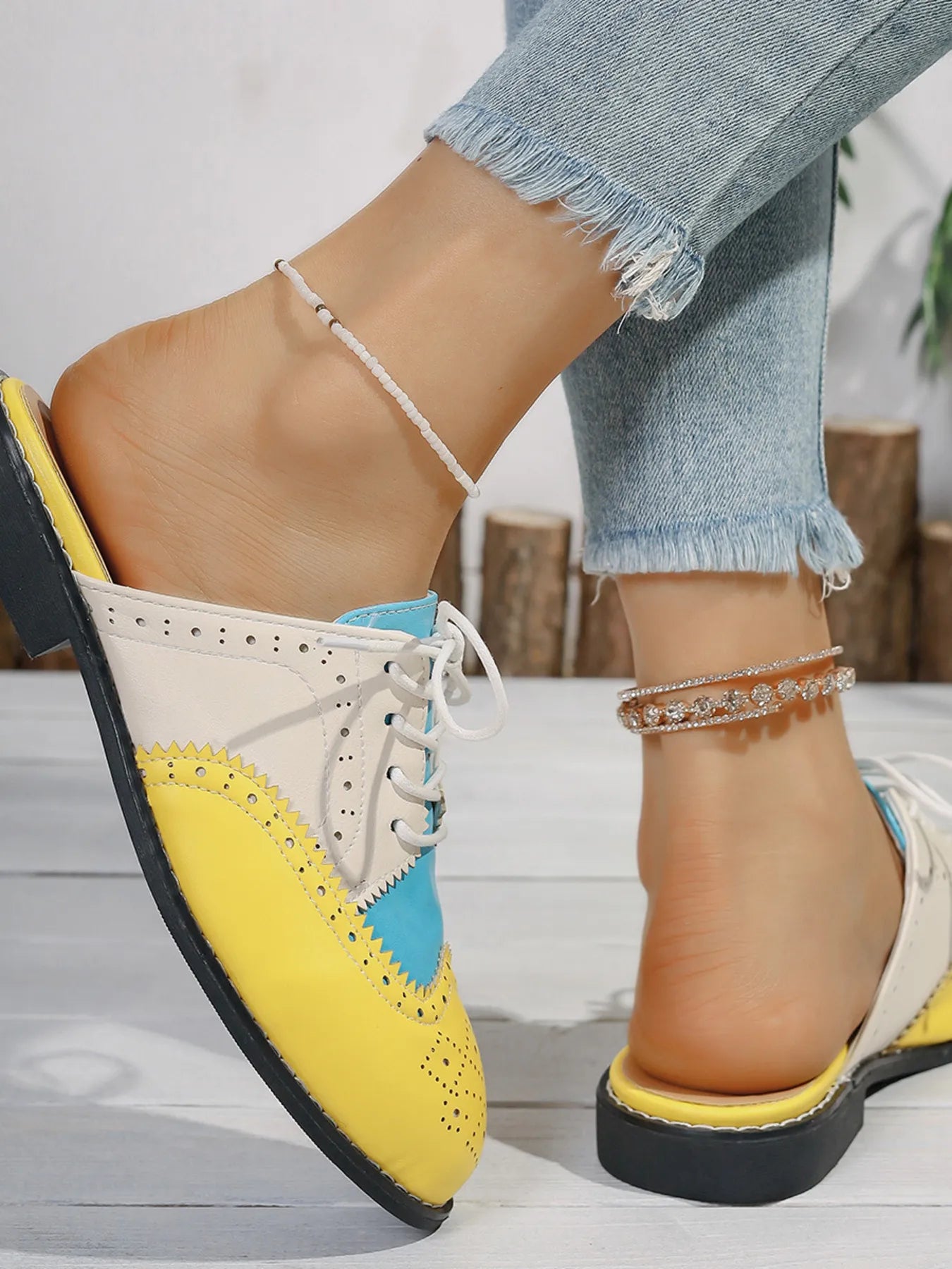 Eyelet Lace Up Slip Ons for Effortless Style and Comfort.