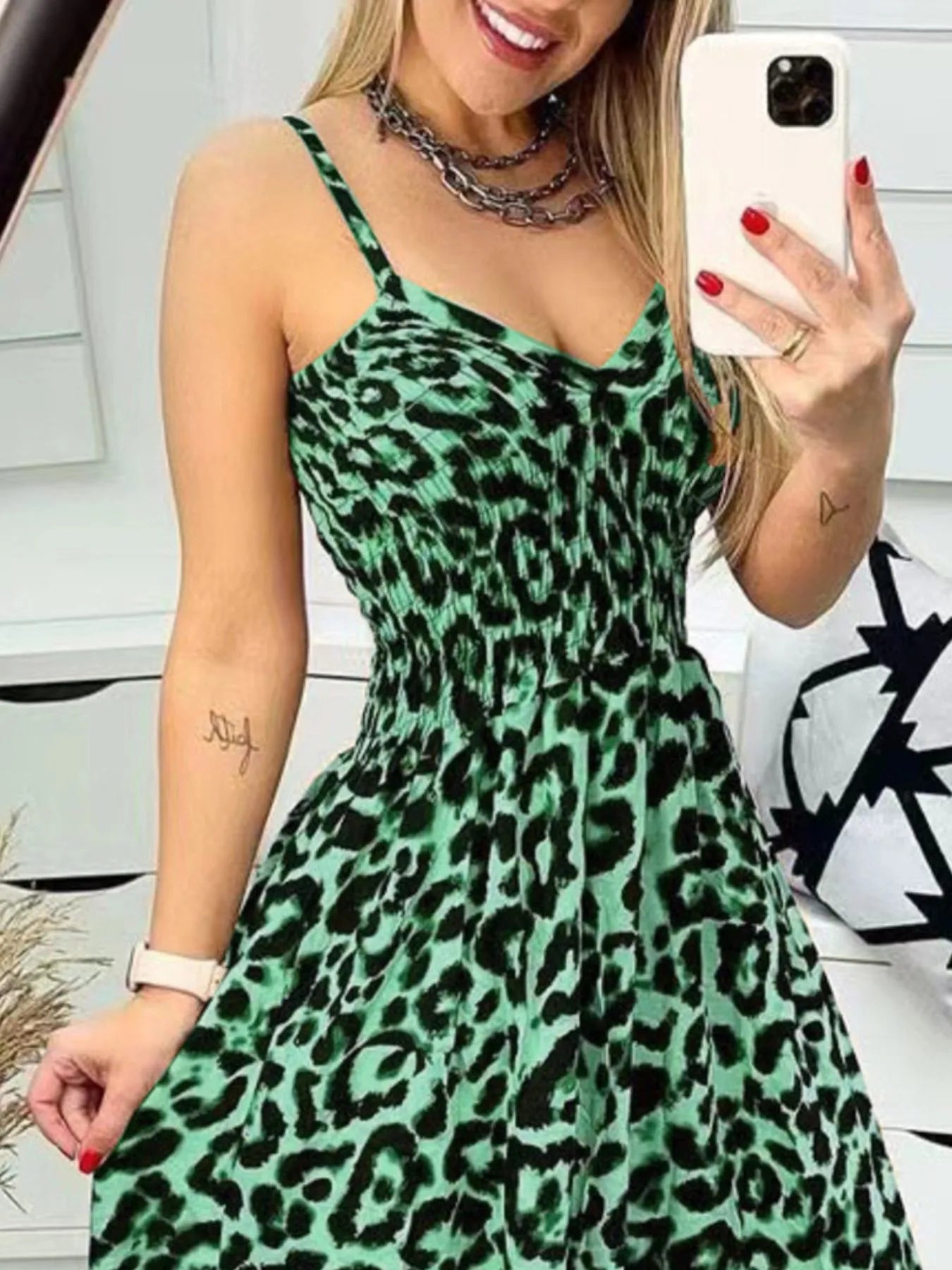 Full Size Leopard Print Dress - Spaghetti Strap Maxi Dress for Plus Size Fashion - Redemption By Ashley North