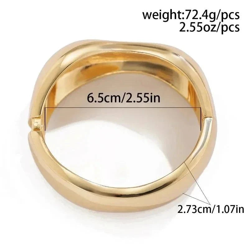 Wide Cuff Punk Metal Bangles Geometric Gold Silver Jewelry for Women and Men - Redemption By Ashley North