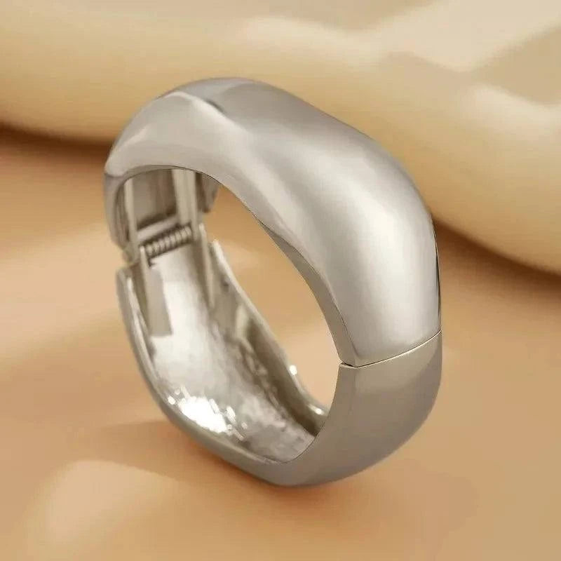 Wide Cuff Punk Metal Bangles Geometric Gold Silver Jewelry for Women and Men - Redemption By Ashley North