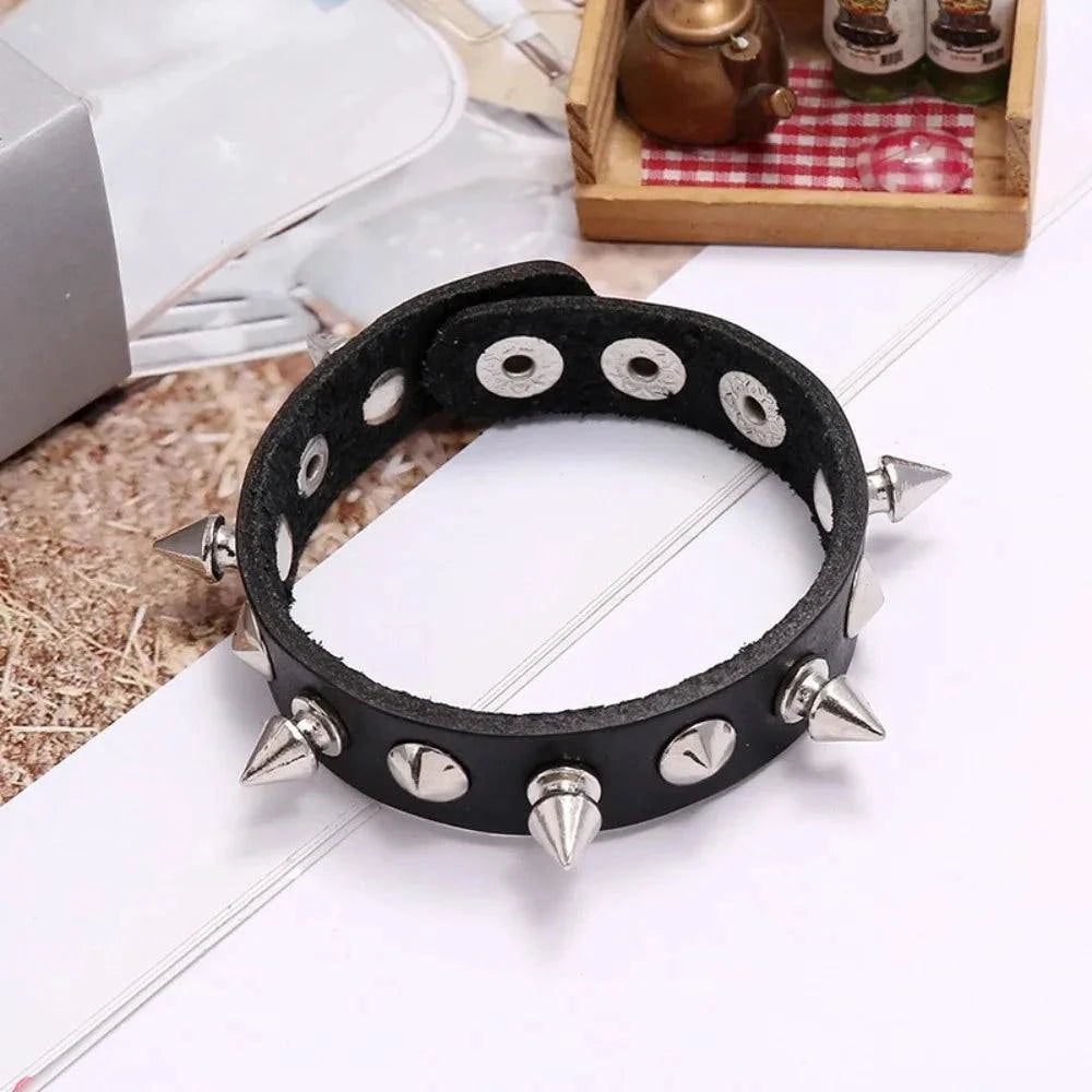 New 3PCS/Set Goth Emo Leather Bracelets for Men Women Punk Gothic Spike Rivets PU Leather Bangles Party Jewelry Gift - Redemption By Ashley North