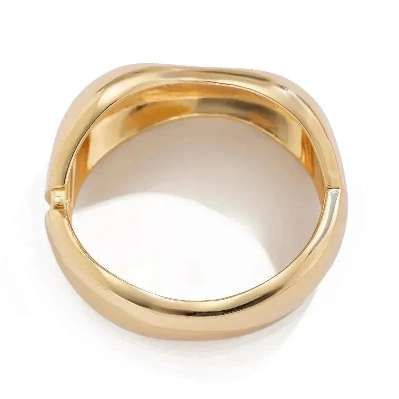 Wide Cuff Punk Metal Bangles Geometric Gold Silver Jewelry for Women and Men - Redemption By Ashley North