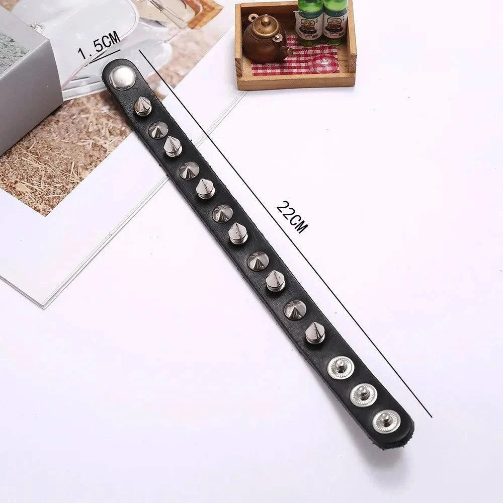 New 3PCS/Set Goth Emo Leather Bracelets for Men Women Punk Gothic Spike Rivets PU Leather Bangles Party Jewelry Gift - Redemption By Ashley North