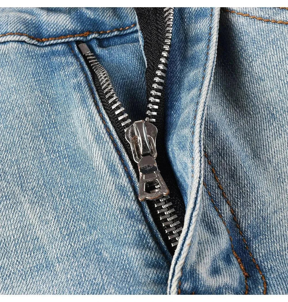 Blue Red Embroidered Snake Patch Jeans - Redemption By Ashley North