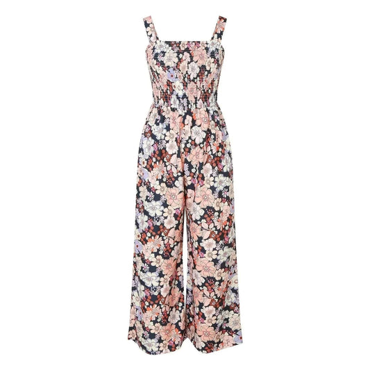 Floral jumpsuit with pockets sleeveless design and vibrant floral pattern from Bloom & Move Collection