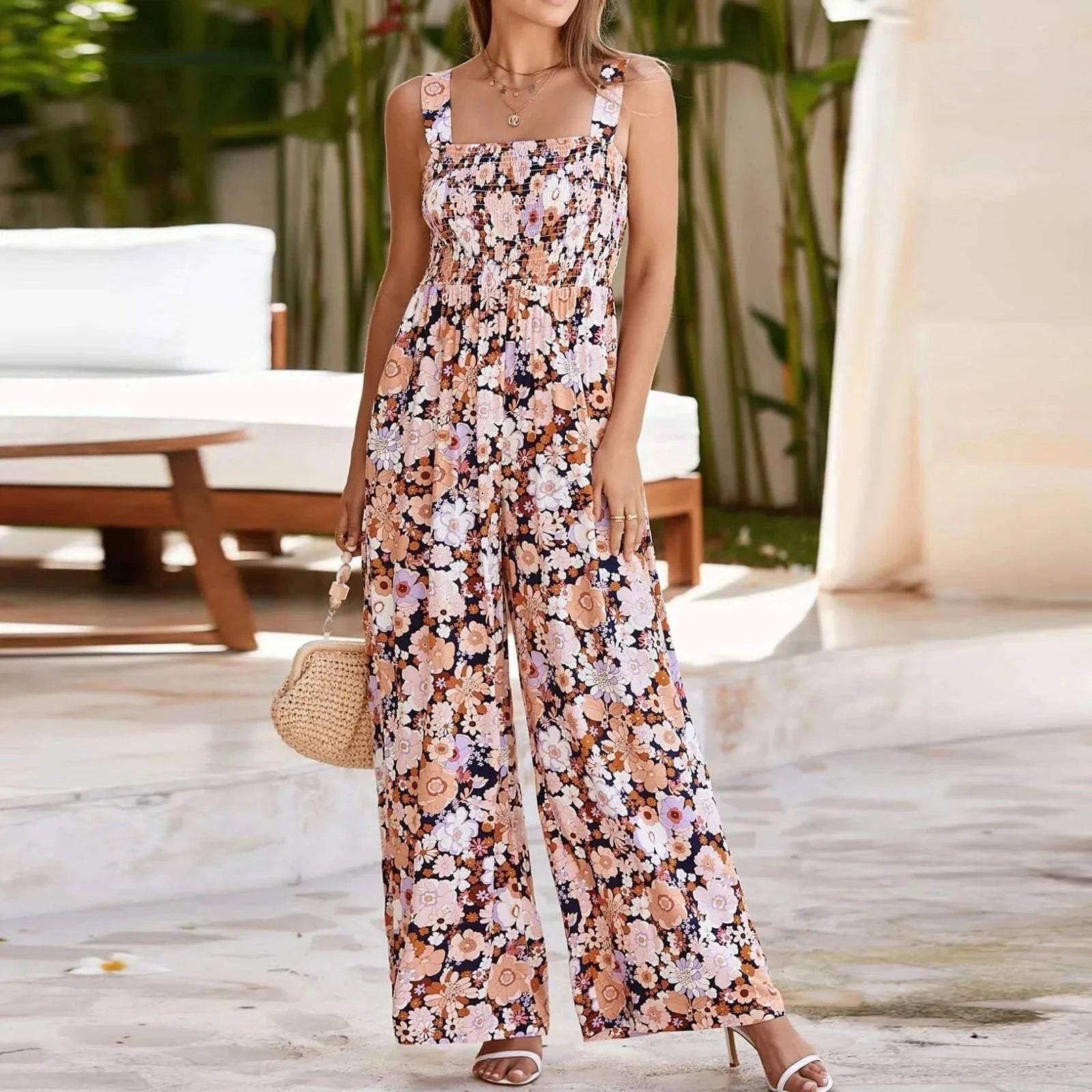 Floral Jumpsuit with Pockets - Bloom & Move Collection - Redemption By Ashley North