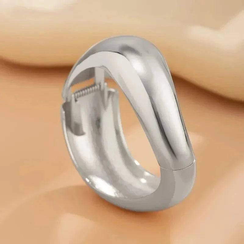 Wide Cuff Punk Metal Bangles Geometric Gold Silver Jewelry for Women and Men - Redemption By Ashley North