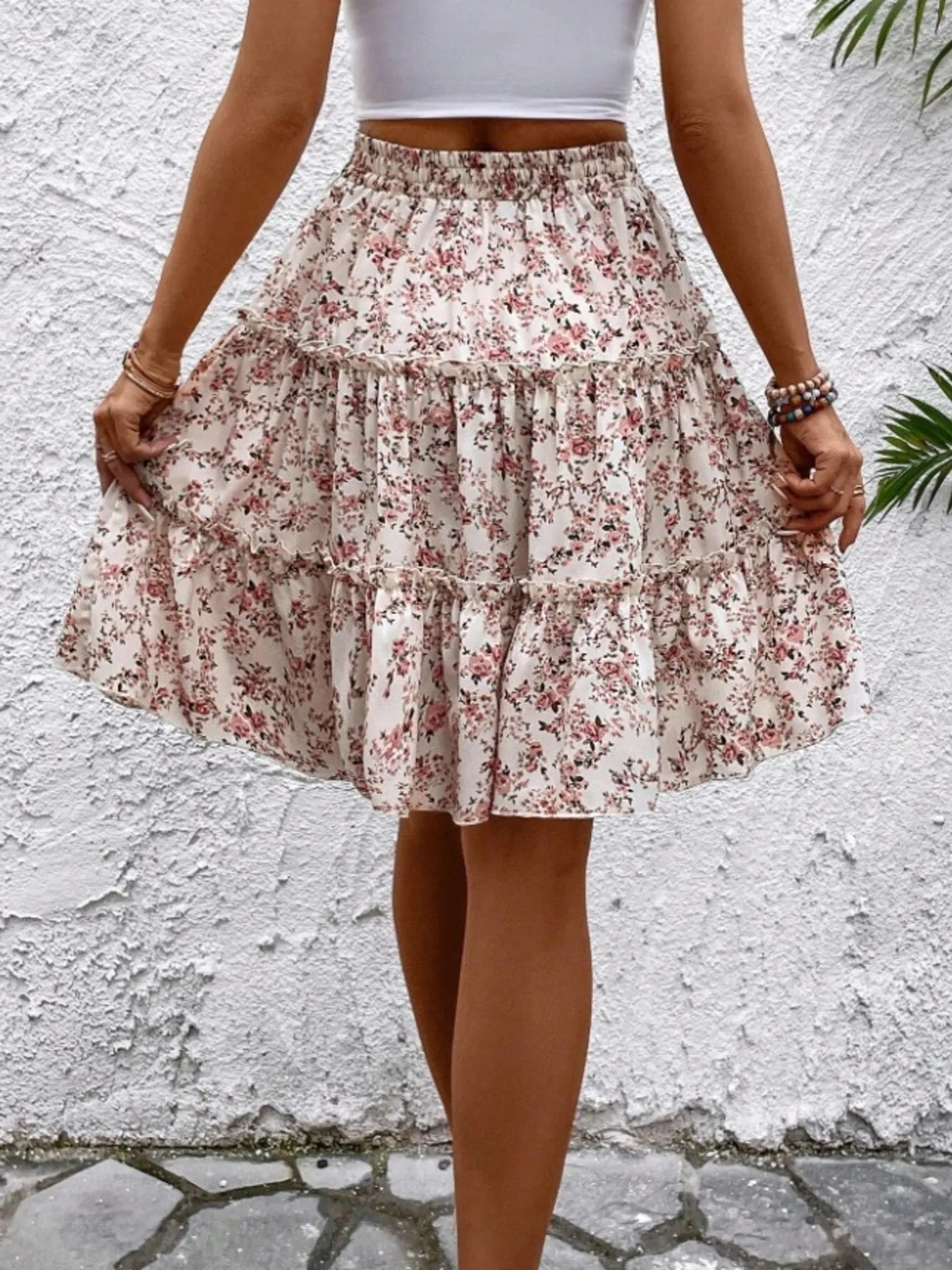 Floral Print Midi Skirt - Chic and Elegant Women's Fashion Statement - Redemption By Ashley North