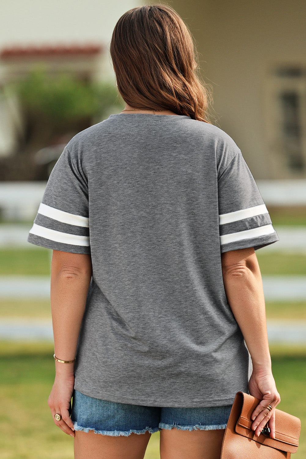 Plus Size US Flag Tee V-Neck T-Shirt for Women - Redemption By Ashley North