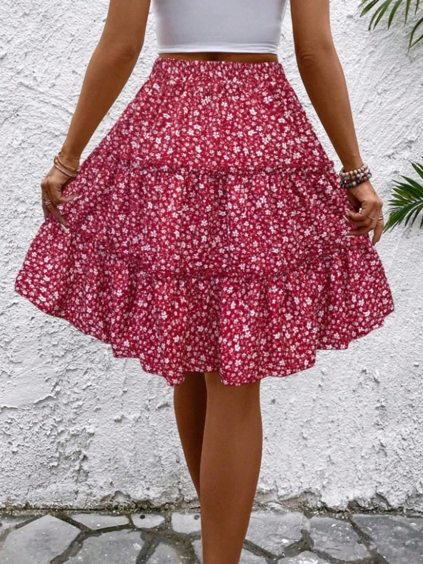 Floral Print Midi Skirt - Chic and Elegant Women's Fashion Statement - Redemption By Ashley North
