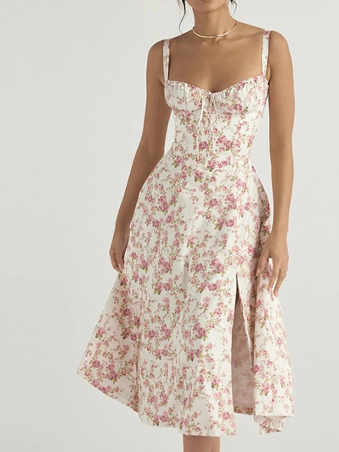 Full Size Plus Size Cami Dress with Slit and Sweetheart Neck - Redemption By Ashley North